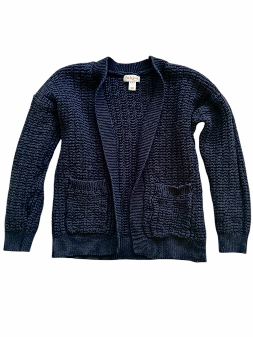 CAT & JACK Black Open Cardigan with Pockets